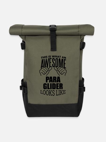 Gleitschirm Gleitschirm Gleitschirm - Rolltop Rucksack - Olive/Schwarz