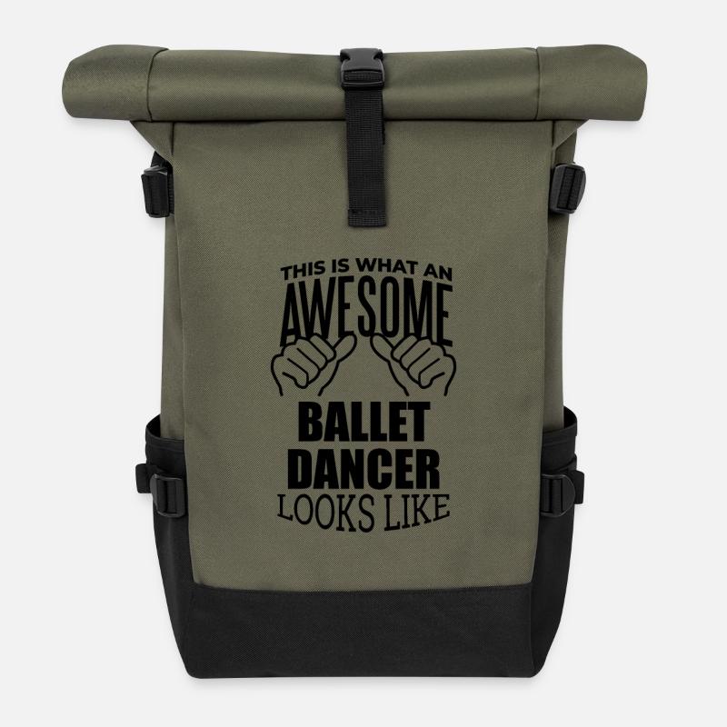 Ballet - Roll Top Backpack - olive/black