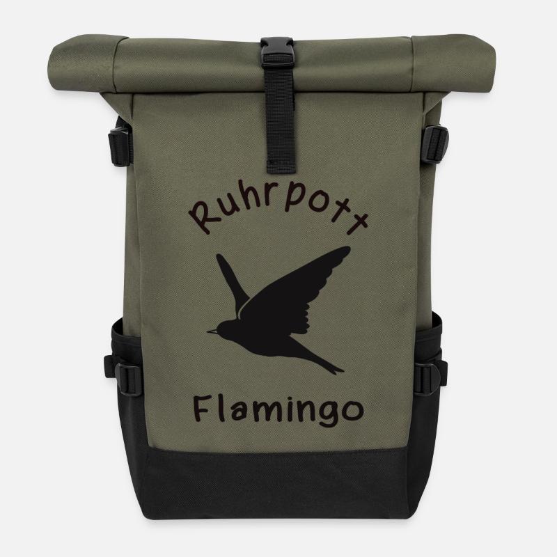 Ruhrpott Flamingo - Rolltop Rucksack - Olive/Schwarz