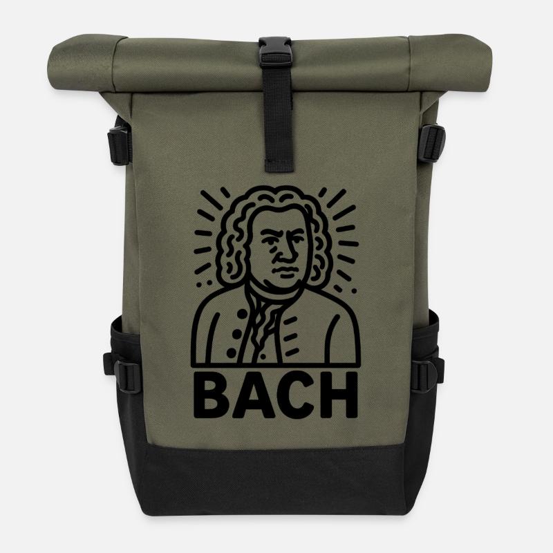 Jean-Sébastien Bach - Sac à dos roll top - olive/noir