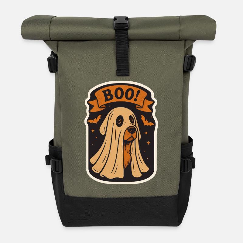 Boo! - Rolltop Rucksack - Olive/Schwarz