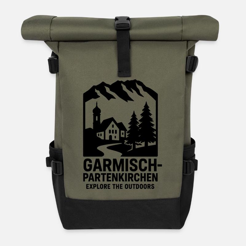Garmisch Partenkirchen - Rolltop Rucksack - Olive/Schwarz