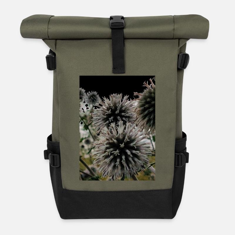 Empreinte sur les chardons - Sac à dos roll top - olive/noir