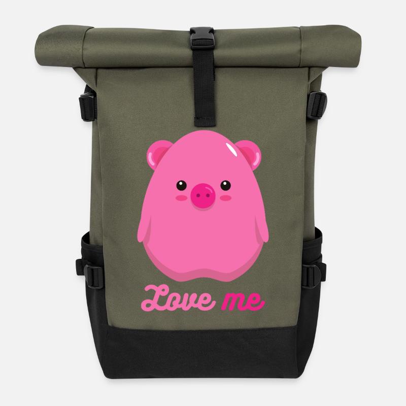 pig - Roll Top Backpack - olive/black