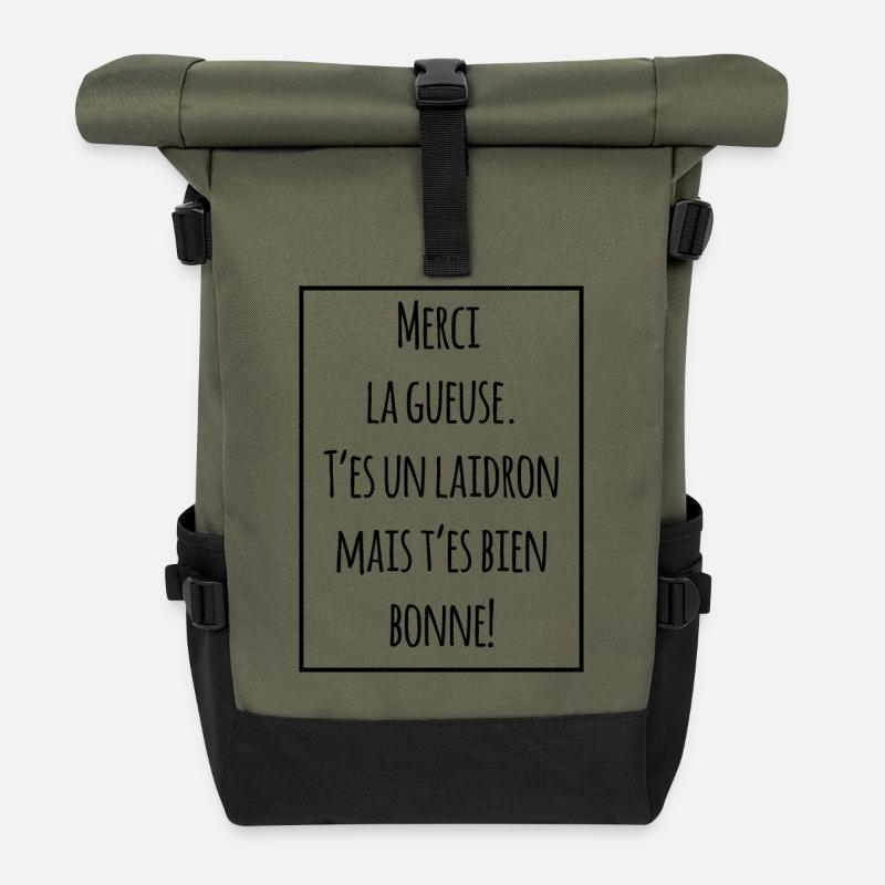 Réplique Les visiteurs Jacouille - Sac à dos roll top - olive/noir