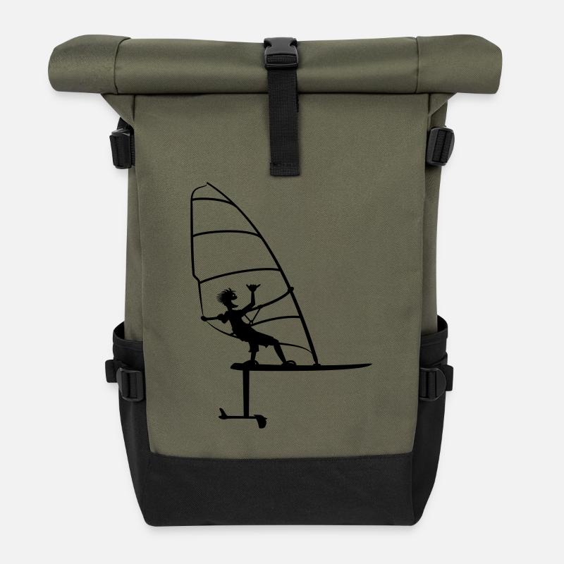 Windfoil - Sac à dos roll top - olive/noir