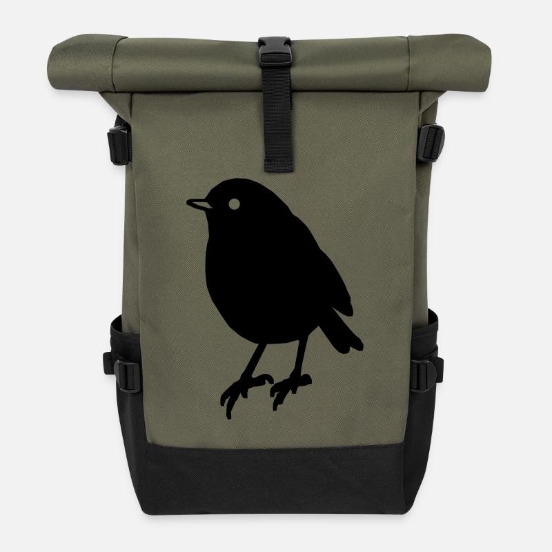 Vogel Bird Geschenk Geschenkidee - Rolltop Rucksack - Olive/Schwarz