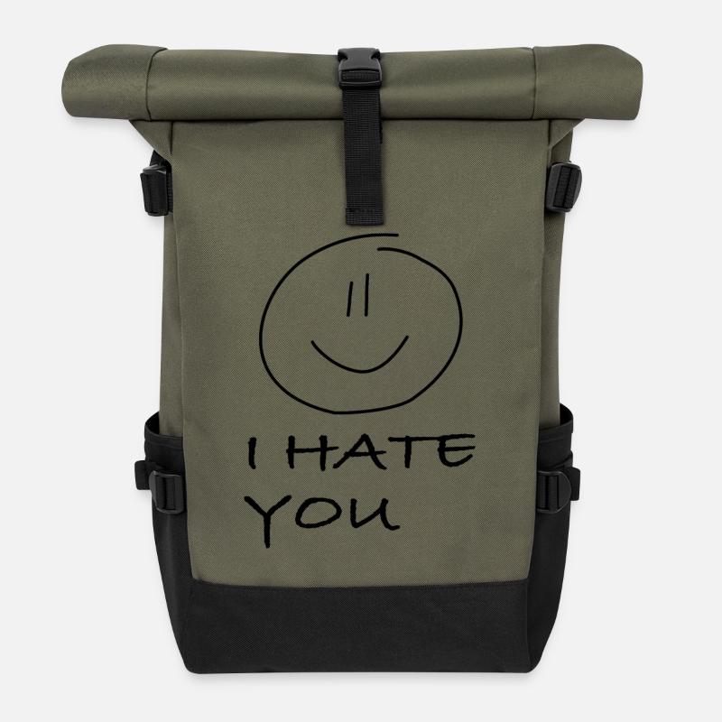 Smile - Roll Top Backpack - olive/black