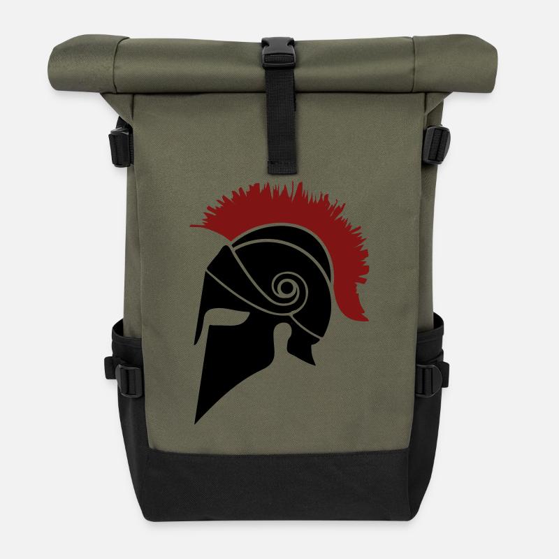 Guerrier de Sparte - Sac à dos roll top - olive/noir