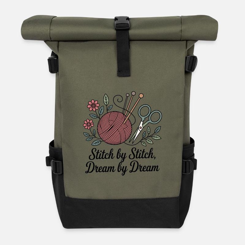 Point par point, rêve par rêve - Sac à dos roll top - olive/noir