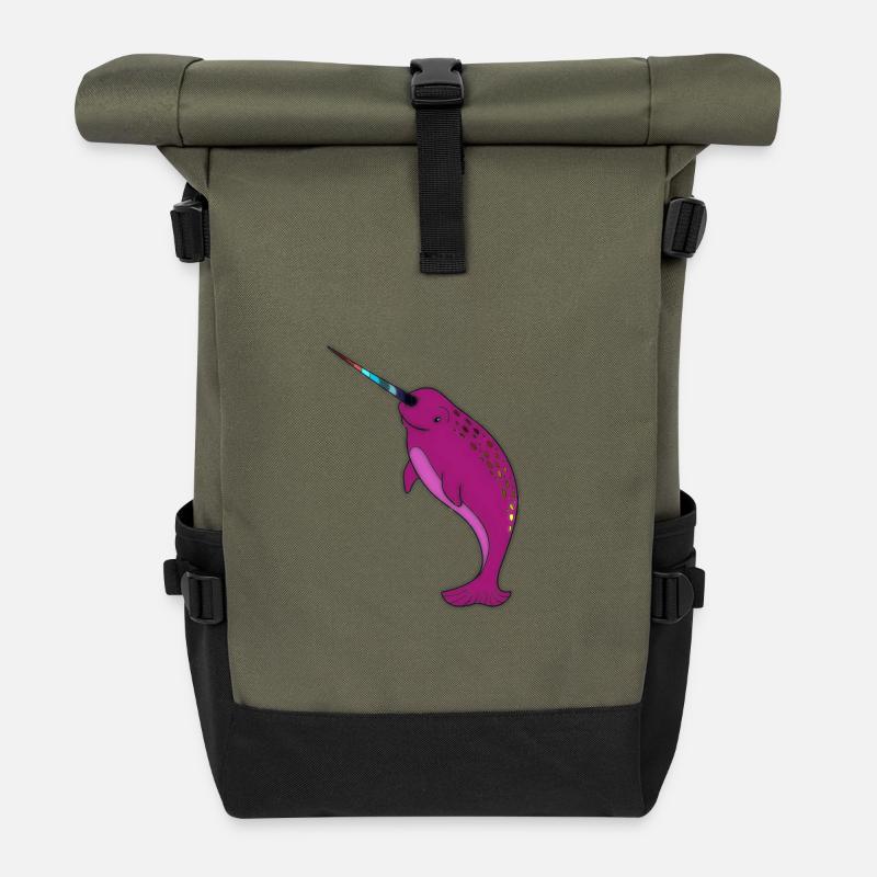 Einhorn Flipper - Rolltop Rucksack - Olive/Schwarz