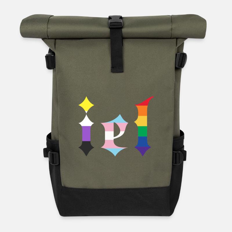 Iel gothique - Sac à dos roll top - olive/noir