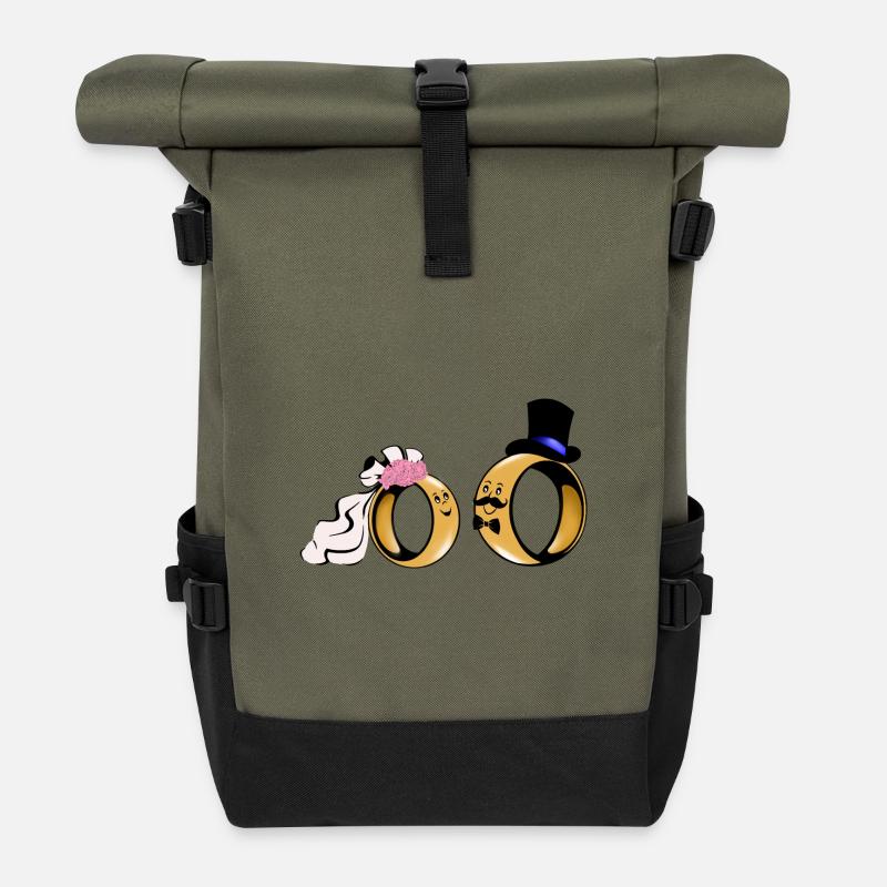 Brautringe Duo Love - Rolltop Rucksack - Olive/Schwarz