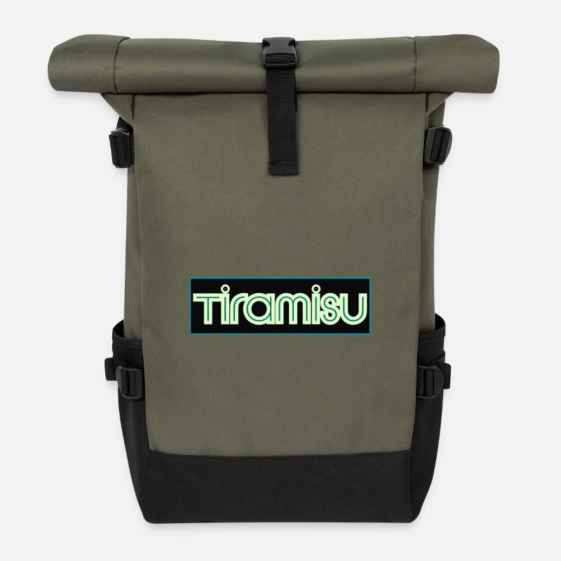 Triamisu Neon Retro - Rolltop Rucksack - Olive/Schwarz