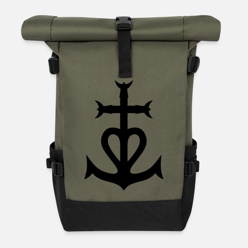 Camargue-Kreuz - Rolltop Rucksack - Olive/Schwarz