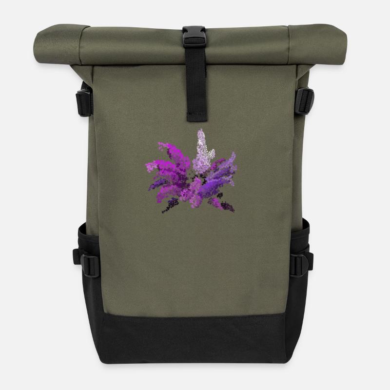 Lilac - Roll Top Backpack - olive/black