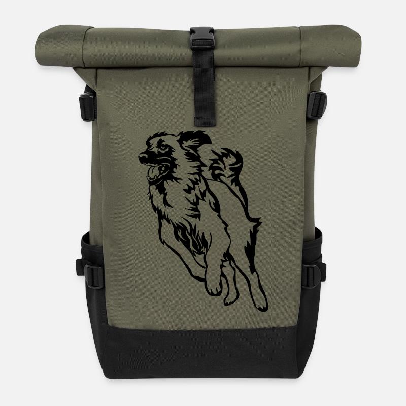 Leonberger - Sac à dos roll top - olive/noir