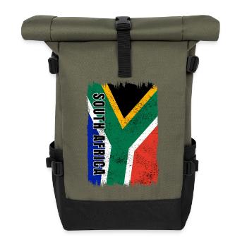 South Africa flag - Roll Top Backpack - olive/black - Front