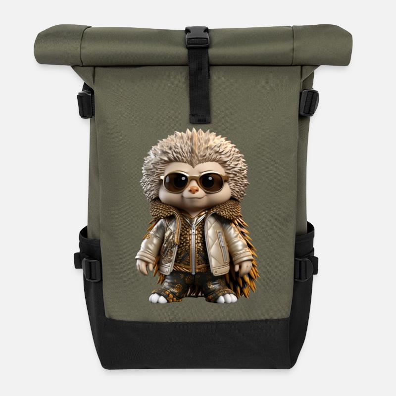 Mister Spike - Roll Top Backpack - olive/black