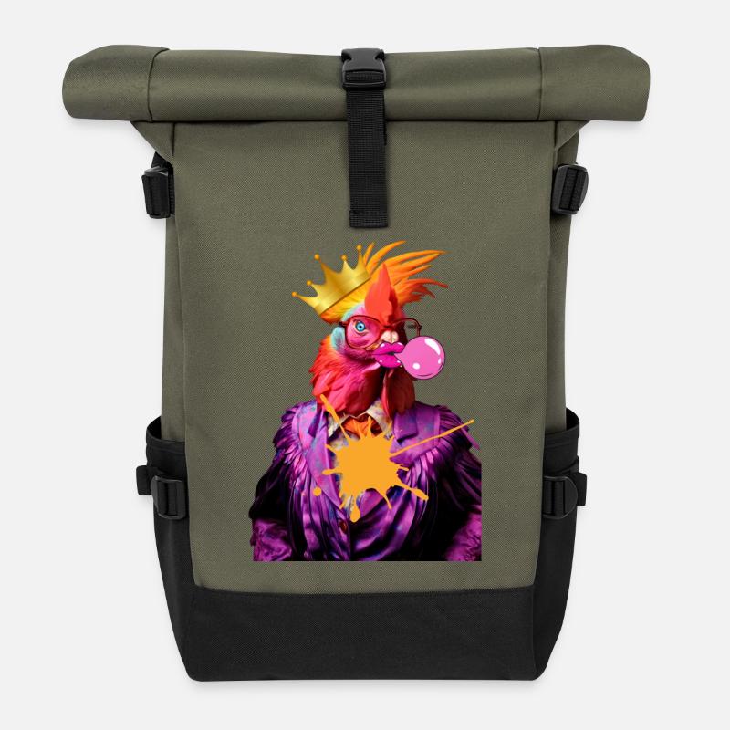 Roi coq Pop Star - Sac à dos roll top - olive/noir