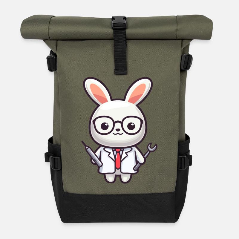 Docteur Bunny : le soignant de la carotte - Sac à dos roll top - olive/noir