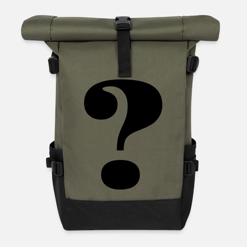 Großes Fragezeichen - Rolltop Rucksack - Olive/Schwarz