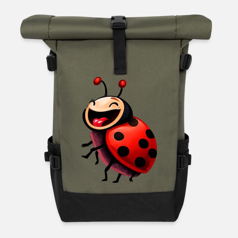 Marienkäfer - Rolltop Rucksack - Olive/Schwarz