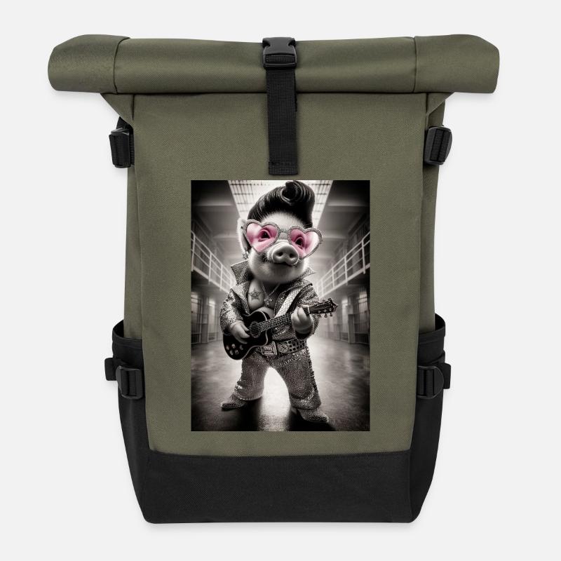 Schweinefleisch Rock im Gefängnis - Rolltop Rucksack - Olive/Schwarz