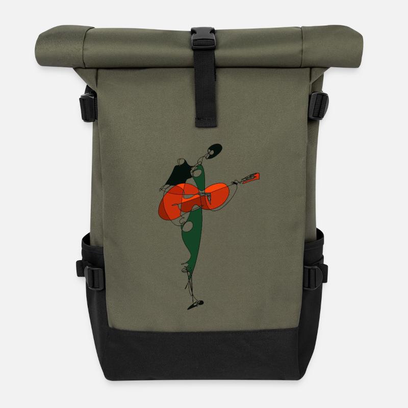 Gitarrist - Rolltop Rucksack - Olive/Schwarz