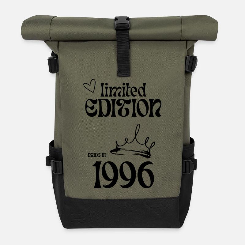 Gift for the 30th birthday - Roll Top Backpack - olive/black