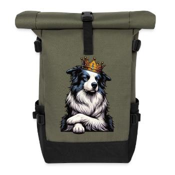 Border Collie Propriétaire Collie Amant de Collie - Sac à dos roll top - olive/noir - Devant