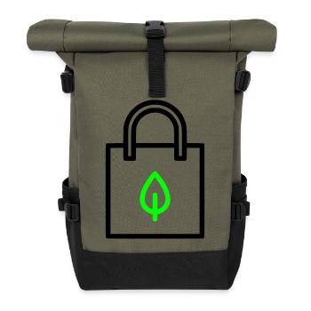 Cloth Bag Bag Sheet - Roll Top Backpack - olive/black - Front