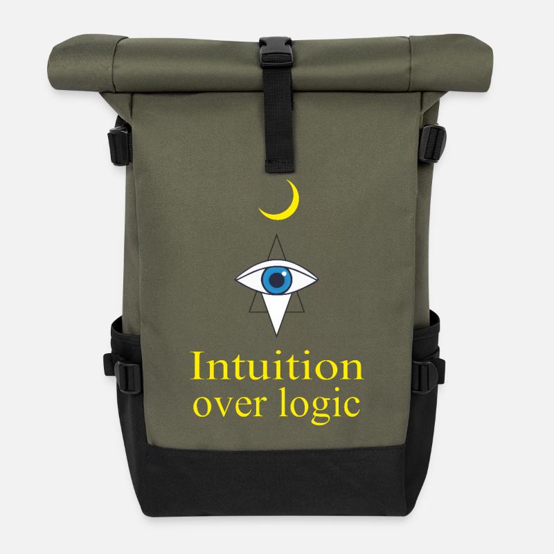 Intuition über Logik - Rolltop Rucksack - Olive/Schwarz