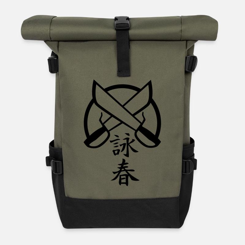 Wing Chun 5 - Rolltop Rucksack - Olive/Schwarz