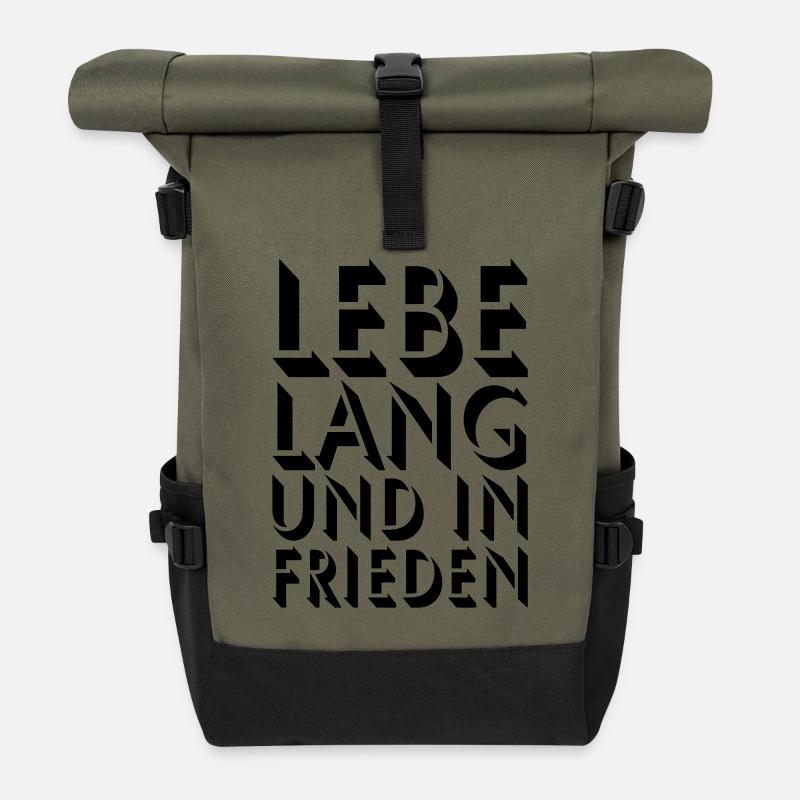 LEBE LANG - Rolltop Rucksack - Olive/Schwarz