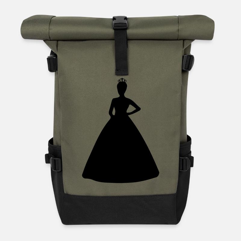 prinzessin silhouette - Rolltop Rucksack - Olive/Schwarz