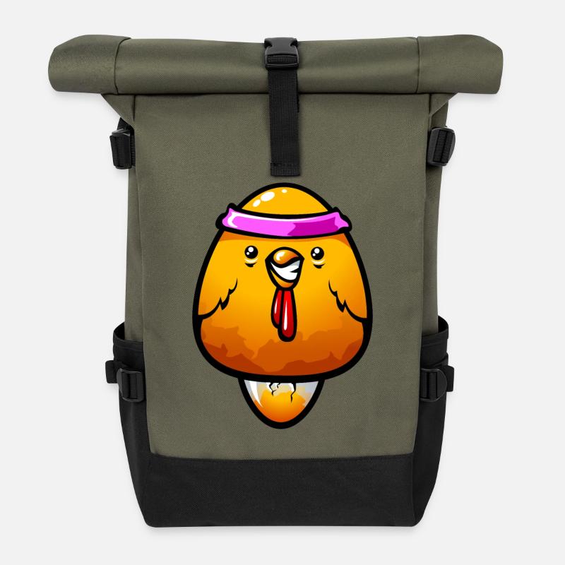 Poussin samouraï - Sac à dos roll top - olive/noir