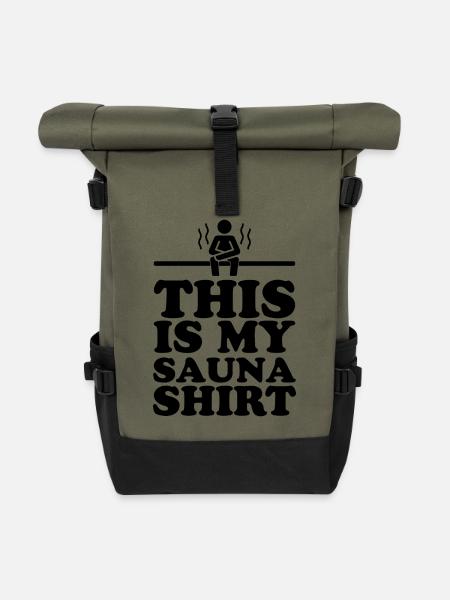 Sauna Wellness Spa - Rolltop Rucksack - Olive/Schwarz