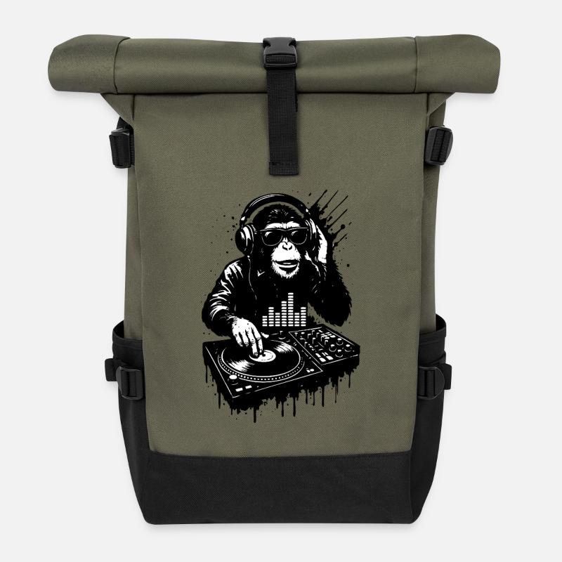 DJ Singe - Sac à dos roll top - olive/noir
