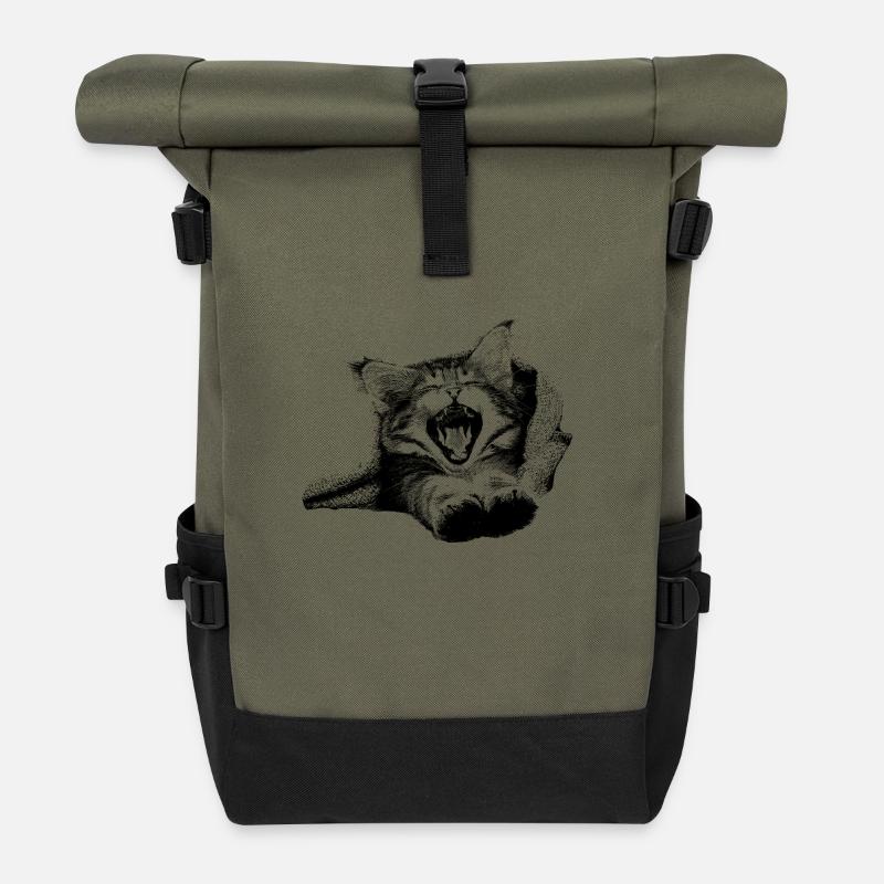 Kätzchen - Rolltop Rucksack - Olive/Schwarz