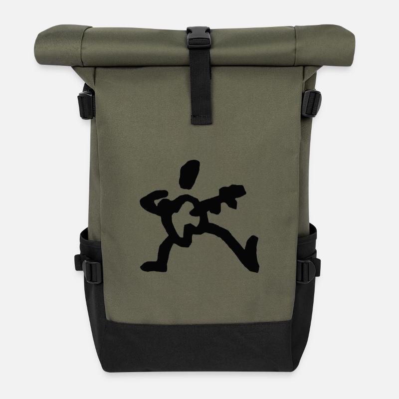 Wilderer-black - Rolltop Rucksack - Olive/Schwarz