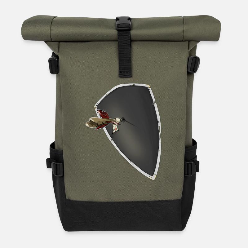 Cupid's short massage - Roll Top Backpack - olive/black