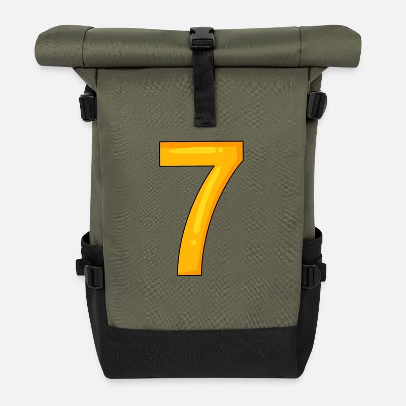 Number 7 - Number 7 - Roll Top Backpack - olive/black