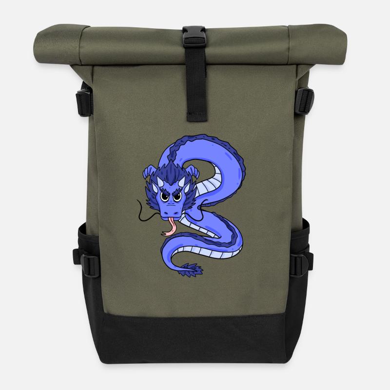 Drache - Rolltop Rucksack - Olive/Schwarz