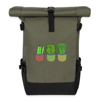 Garden Vegetable Hobby Gardener Cook Cooks Cook - Roll Top Backpack - olive/black - Front