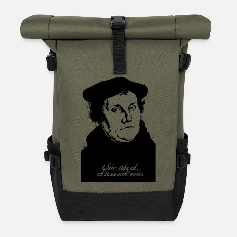 martin luther - Rolltop Rucksack - Olive/Schwarz