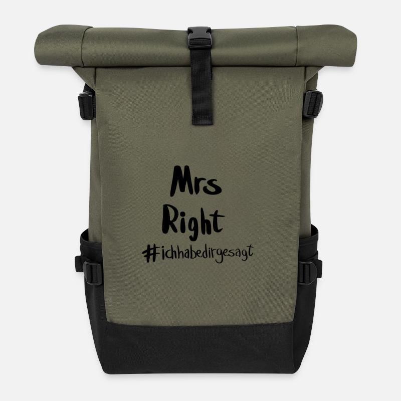 frau - Rolltop Rucksack - Olive/Schwarz