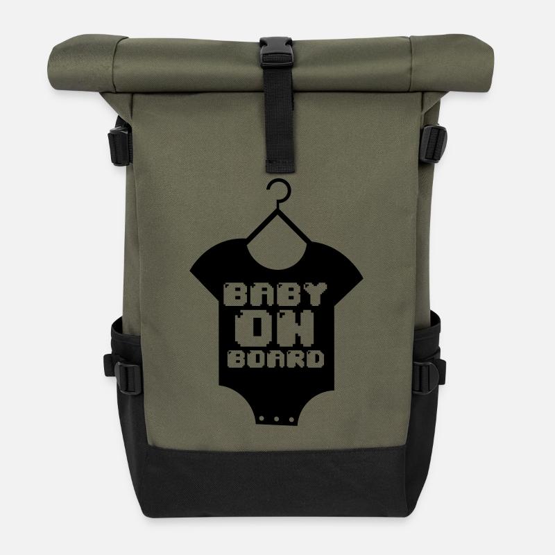 Babyeinstieg - Rolltop Rucksack - Olive/Schwarz