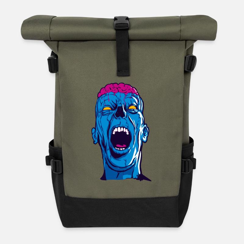 Screaming Zombie - Rolltop Rucksack - Olive/Schwarz