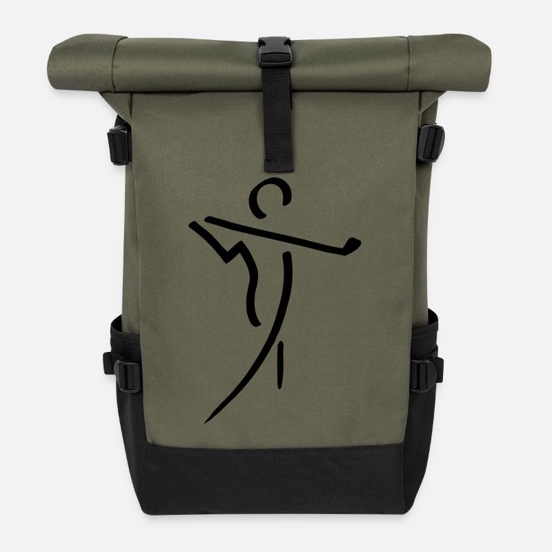 Golfer Golfer Golfer - Roll Top Backpack - olive/black